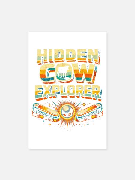 Pinball Hidden Cow Explorer - Poster 8x12 - white - Front