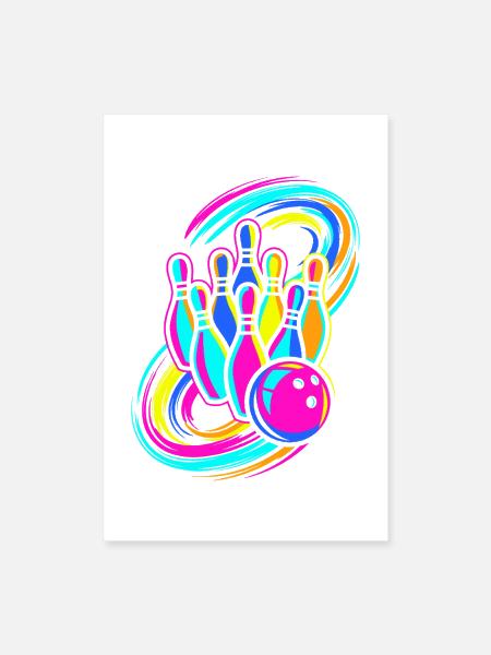 Bowling Pins - Poster 8x12 - white - Front