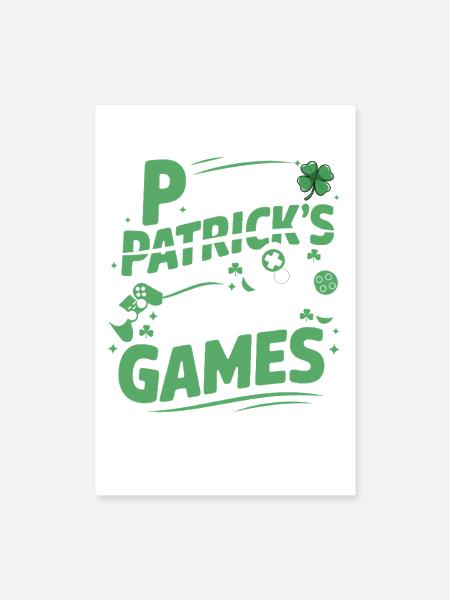 Patrick's Day Gaming Mashup Tee - Poster 8x12 - white - Front
