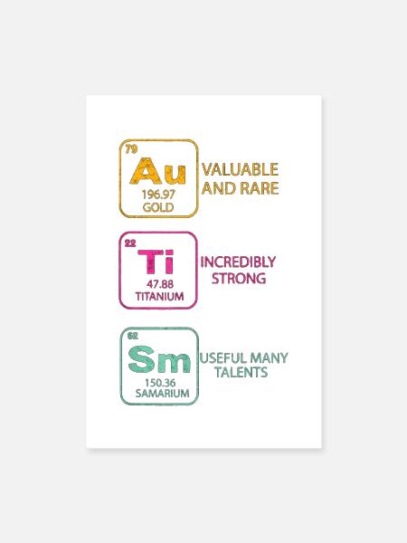 Neon Elements: Valuable and Rare - Poster 8x12 - white - Front