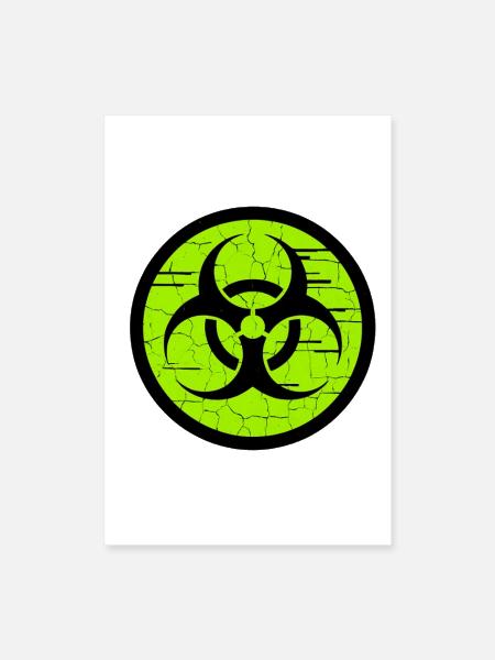 Radioactive Biohazard Symbol Green Toxic Icon - Poster 8x12 - white - Front