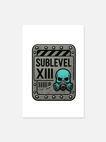 Sublevel XIII Industrial Gas Mask Design - Poster 8x12 - white - Front