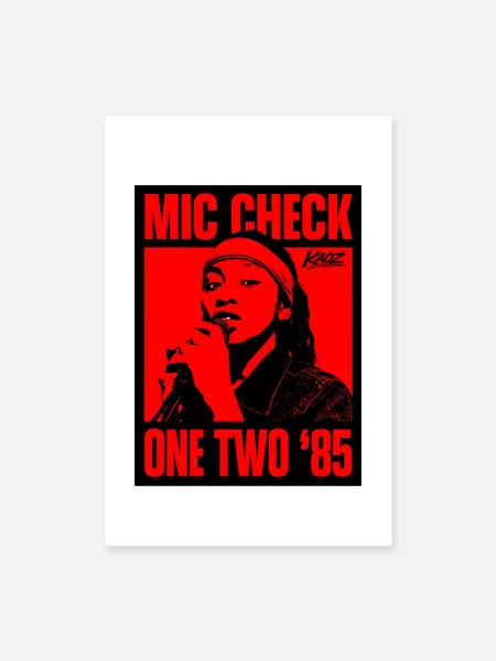 Mic Check 85 Retro Portrait Tee - Poster 8x12 - white - Front