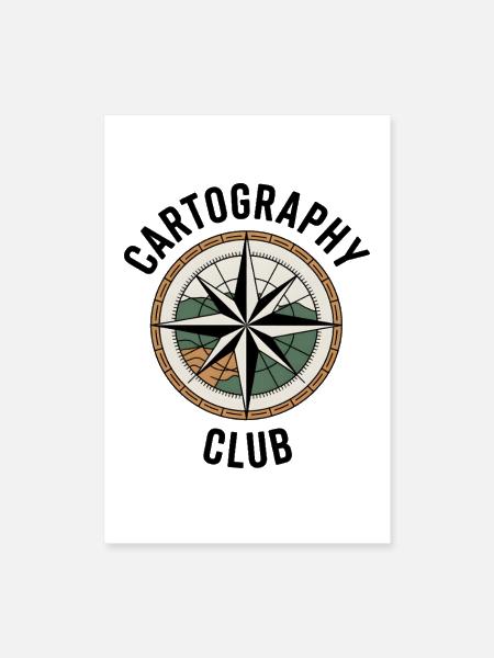 Cartography Club Contour Lines Map - Poster 8x12 - white - Front