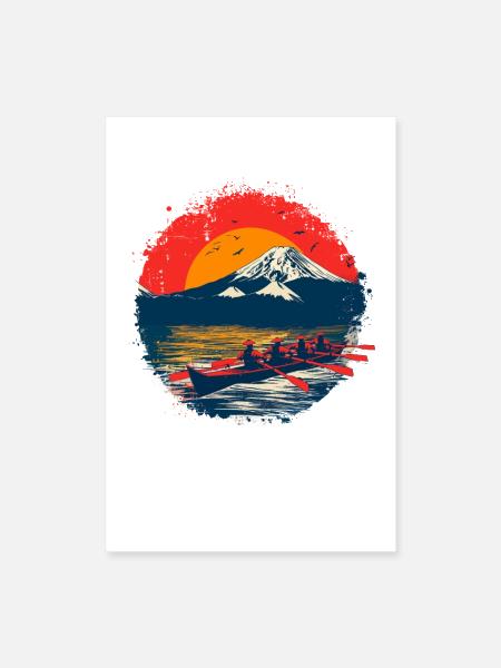 Rowing Illustration - Poster 8x12 - white - Front
