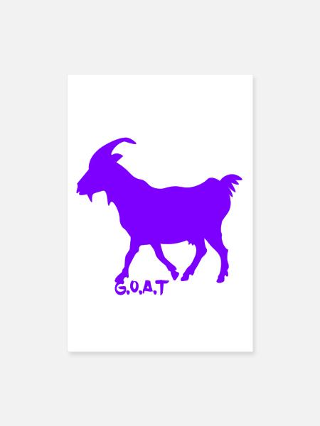 goat purple - Poster 8x12 - white - Front
