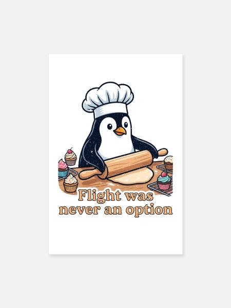Baking Penguin - Cute Baker Animal  - Poster 8x12 - white - Front