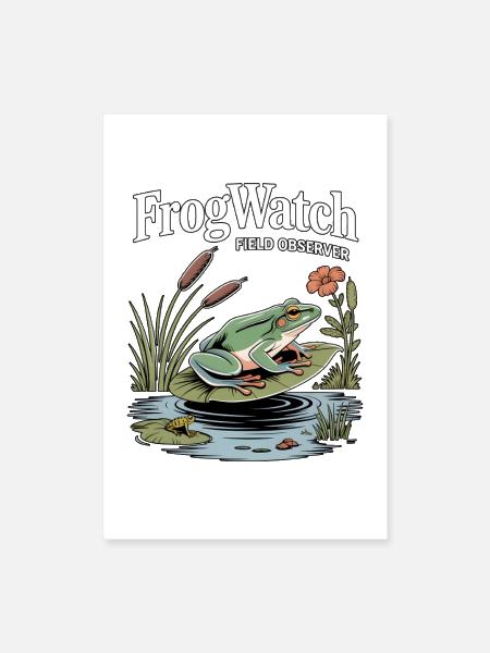 FrogWatch Field Observer Wetland - Poster 8x12 - white - Front