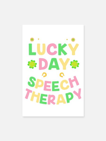 Speech Language Therapy St Patricks Day - Poster 8x12 - white - Front