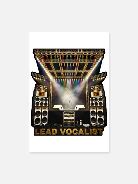 Lead Vocalist Gold Stage Concert Singer Design - Poster 8x12 - white - Front