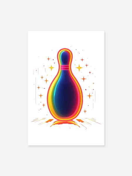 Retro Bowling Pin - Poster 8x12 - white - Front