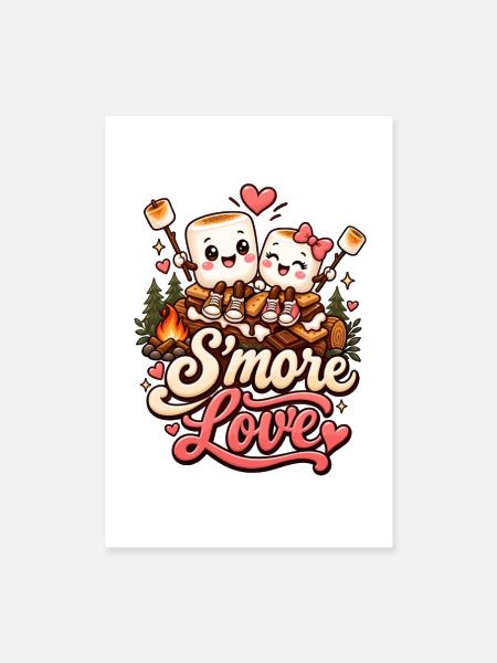 S'more Love Camp Night Smores Campfire - Poster 8x12 - white - Front