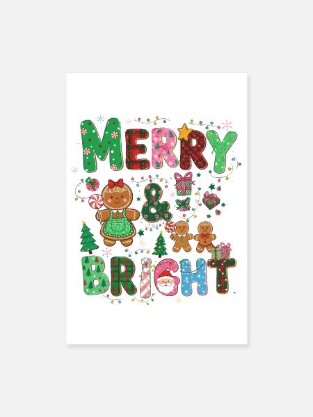 Merry & Bright - Poster 8x12 - white - Front