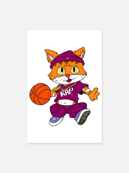 Cats Basketball / Hip Hop Kittens - Poster 8x12 - white - Front