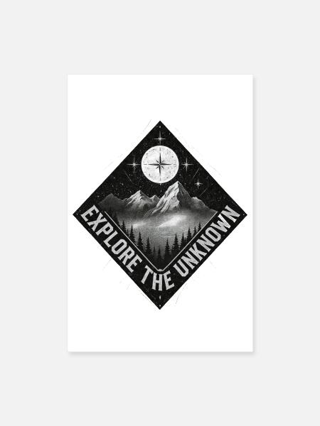Explore the Unknown Patch - Poster 8x12 - white - Front