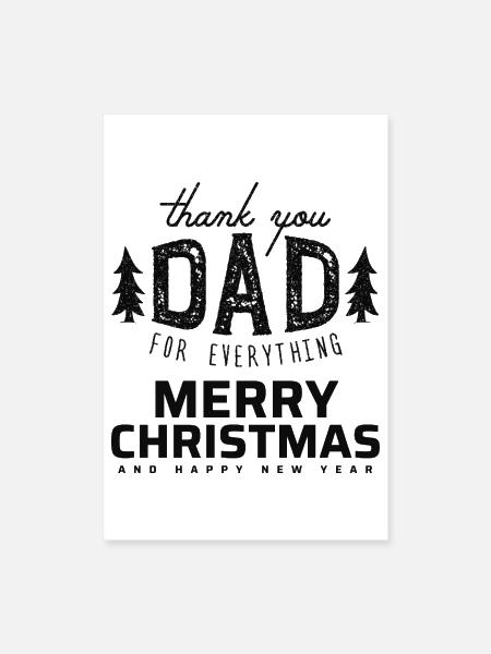 Dad Thank You Christmas Message Tee - Poster 8x12 - white - Front