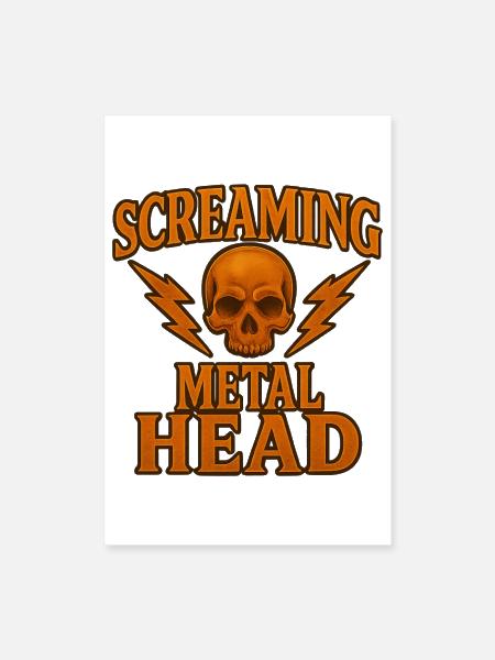 Screaming Metalhead - Poster 8x12 - white - Front