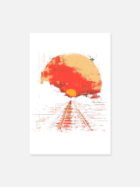 Railway Illustration - Poster 8x12 - white - Front