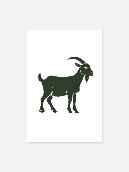 Mystic Forest Goat Silhouette - Poster 8x12 - white - Front