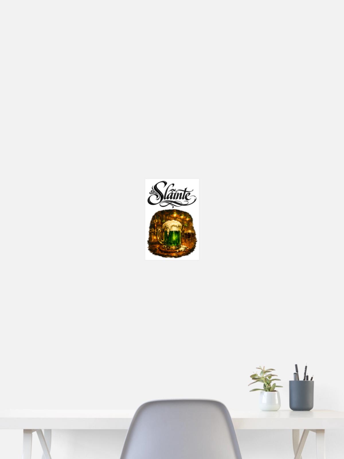 Emerald Draft in Rustic Tavern - Poster 8x12 - white - Front