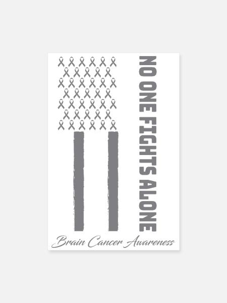 Brain Cancer Awareness Ribbon Grid - Poster 8x12 - white - Front