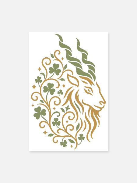 Markhor Wildlife Mountain Goat - Poster 8x12 - white - Front