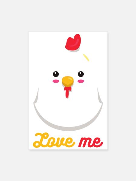 Rooster - Poster 8x12 - white - Front
