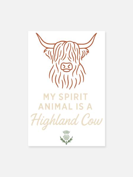 Highland Cow Rustic Animal Cute Farmcore Gift - Poster 8x12 - white - Front