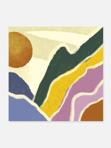 Sunlit Rainbow Ridge - Poster 8x8 - white - Front