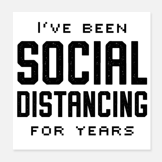 Social Distancing Nerd Geek Funny Quotes Present' Poster | Spreadshirt