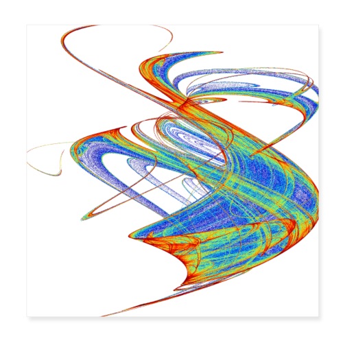 Color wind colorful chaos watercolor 13720 jet P - Poster 8x8