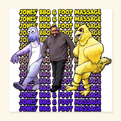 Jones BBQ Dancing Text Wall - Poster 8x8