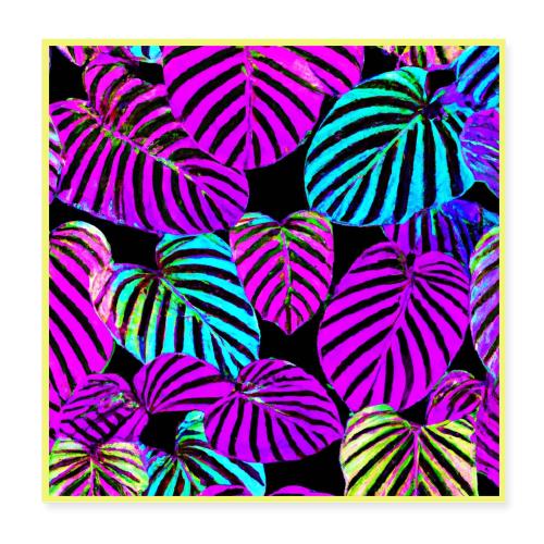 NeonLeaf Harmony Vibrant Pattern - Poster 8x8