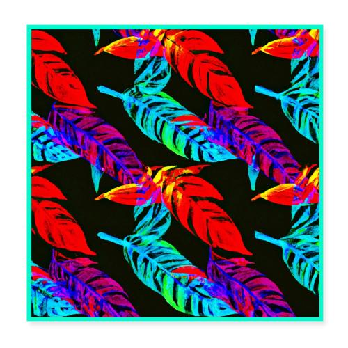 Neon Luminous Foliage Elegance - Poster 8x8
