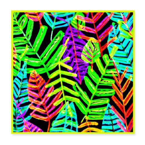Glowing Leaf Pattern Design - Poster 8x8