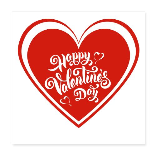 Hearts Love February Valentine's Day February 14 - Poster 8x8