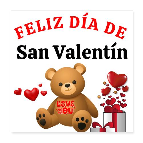 Valentine's Day Celebration Bears Love Hearts. - Poster 8x8