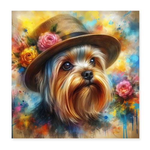 Yorkshire Terrier Splash Art - Poster 8x8