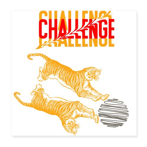 Double tiger fashion, jungle feline animals. - Poster 8x8