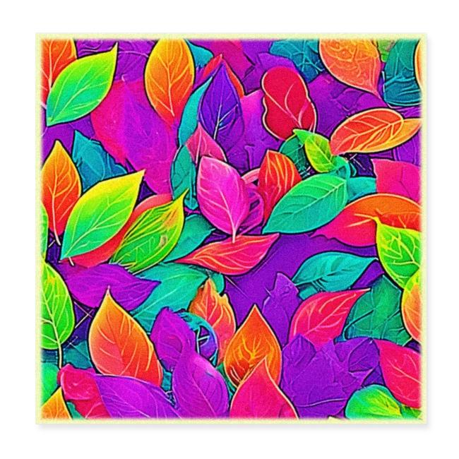 Neon Leaves: Cartoon Flow