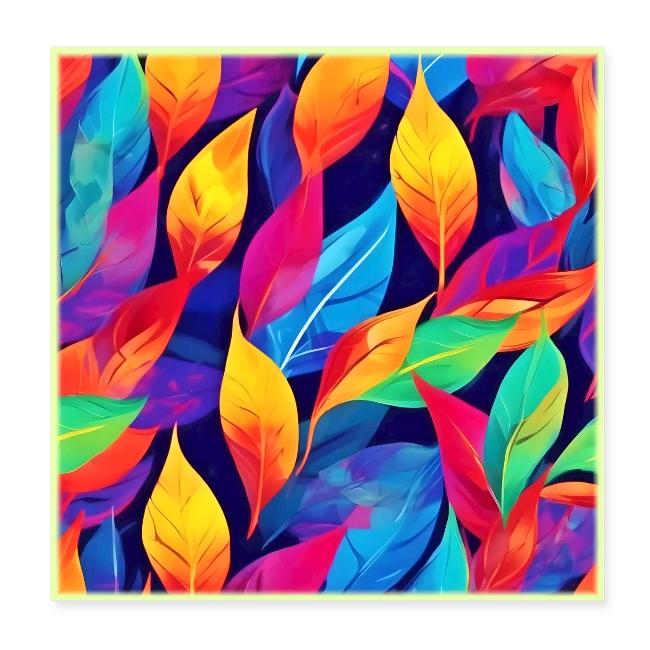 Vibrant Autumn Leaves Abstract Art