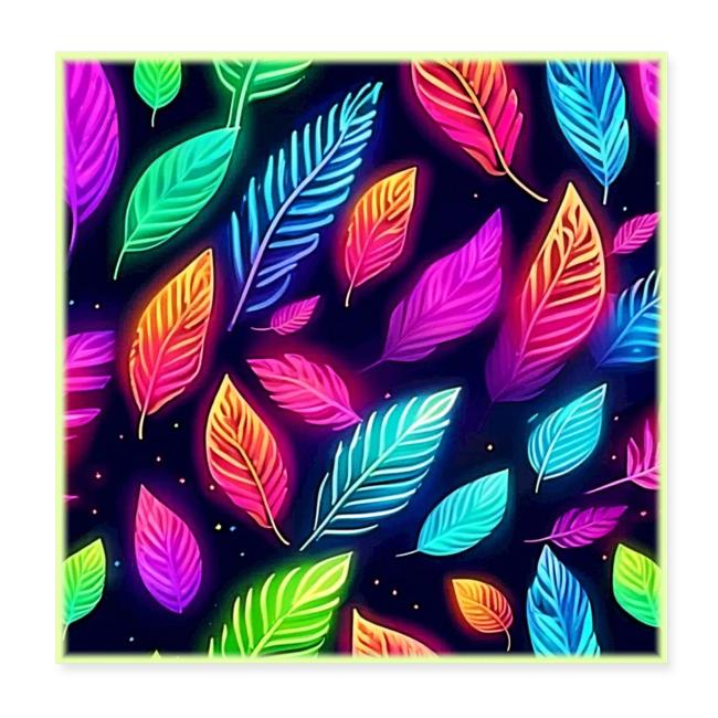Neon Leaves in Vibrant Glow Art
