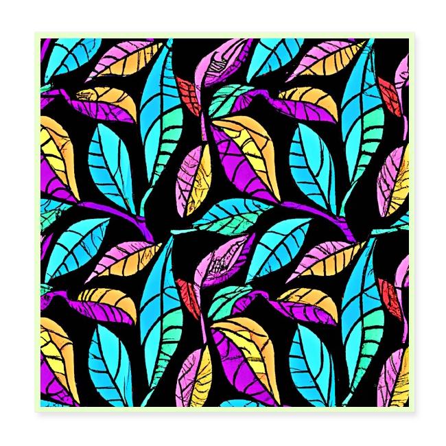 Stained Glass Leaves Design
