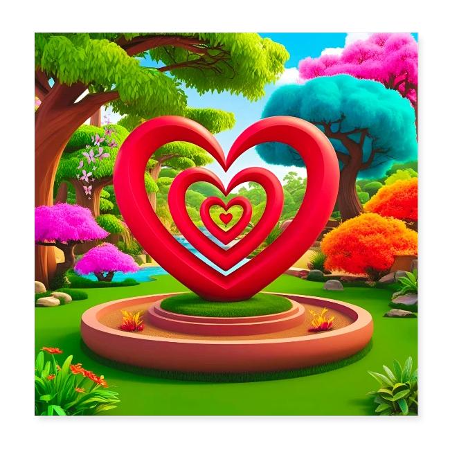 Triple heart landscape, nature, love, happiness