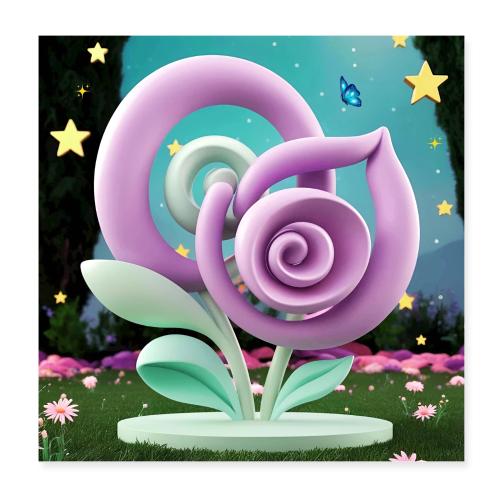 Lila Bloom | Double Floral Eco-Inspired Art - Poster 8x8
