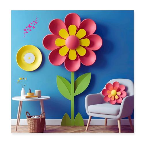 Flower design and harmony of environmental well-be - Poster 8x8