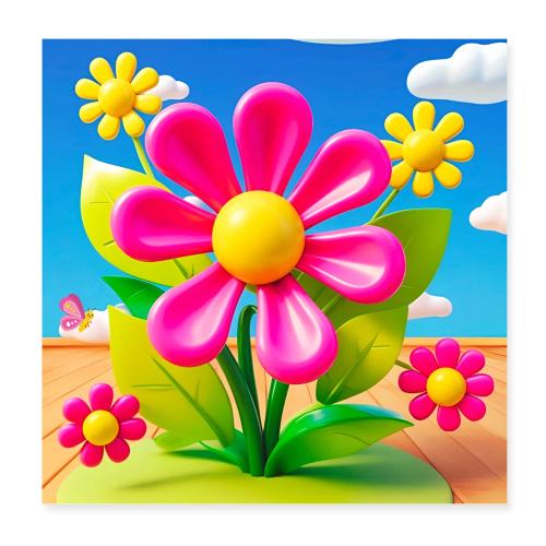 Pink Floral Peace | Sky & Nature Design - Poster 8x8