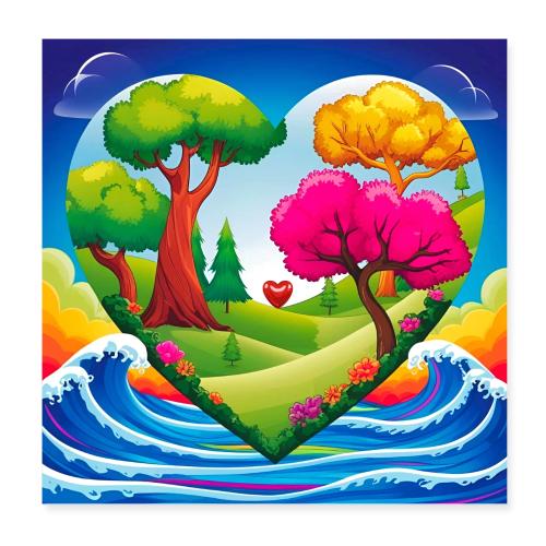 Heart, fantasy, landscapes, nature, fantasy - Poster 8x8