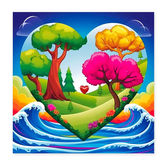 Heart, fantasy, landscapes, nature, fantasy