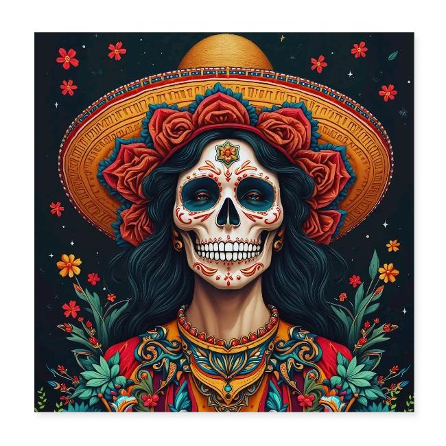 Charra Skull Art | Traditional Mexican Design